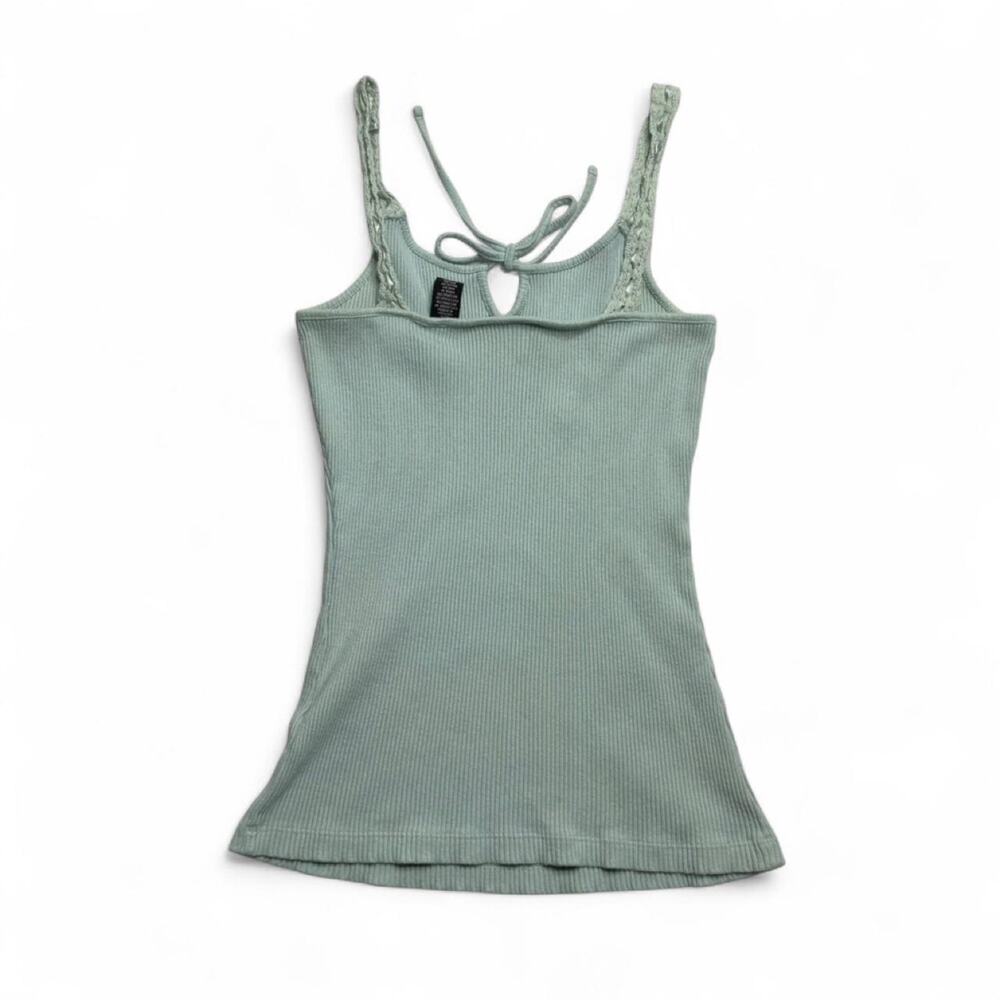 Apostrophe Baby Blue Fitted Y2K 100% Cotton Tank Top - Picture 4 of 7